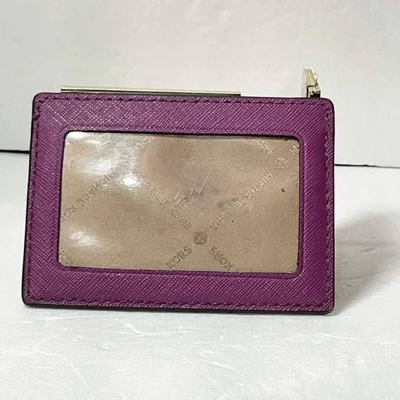 Michael Kors Card Holder Purple Safiano Leather - Picture 2 of 2
